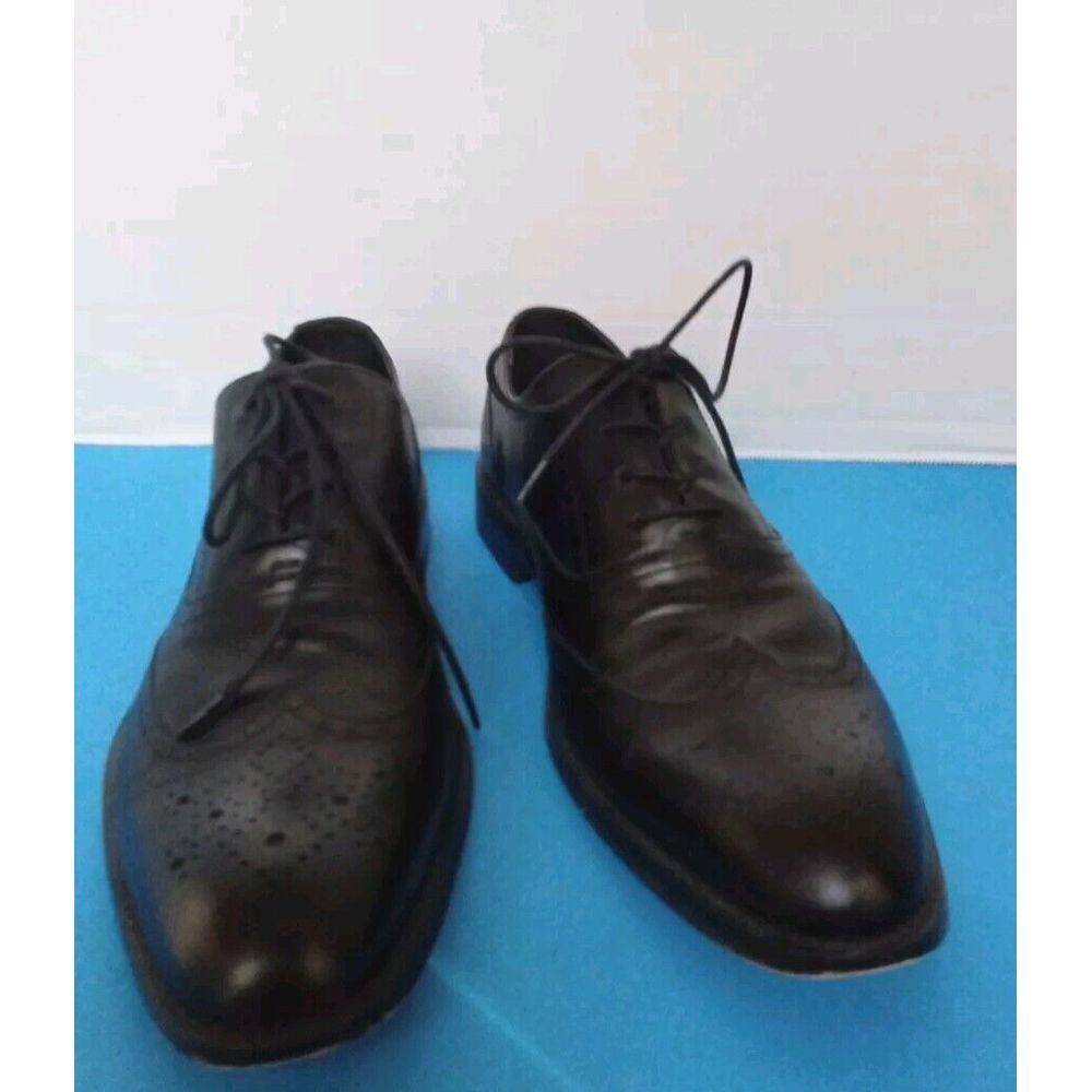 Leather Wingtip Oxford Dress Shoes Lace Up‎ Business Casual Black